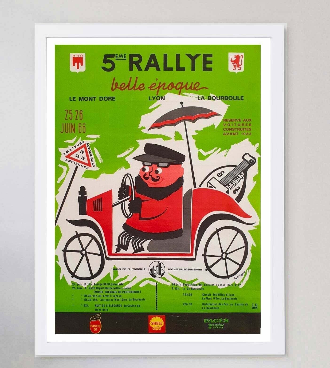 1966 Belle Epoque Rally Original Vintage Poster photo for sale