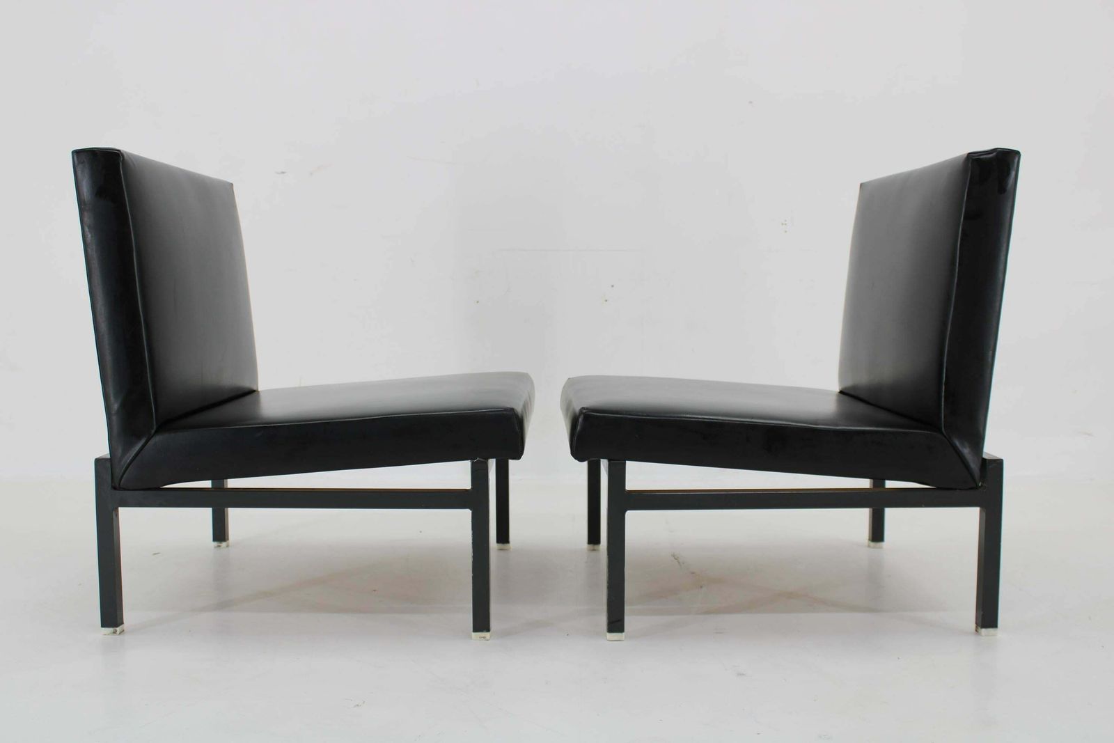 photo for sale 1970s Pair Of Leatherette Lounge Chairs Czechoslovakia