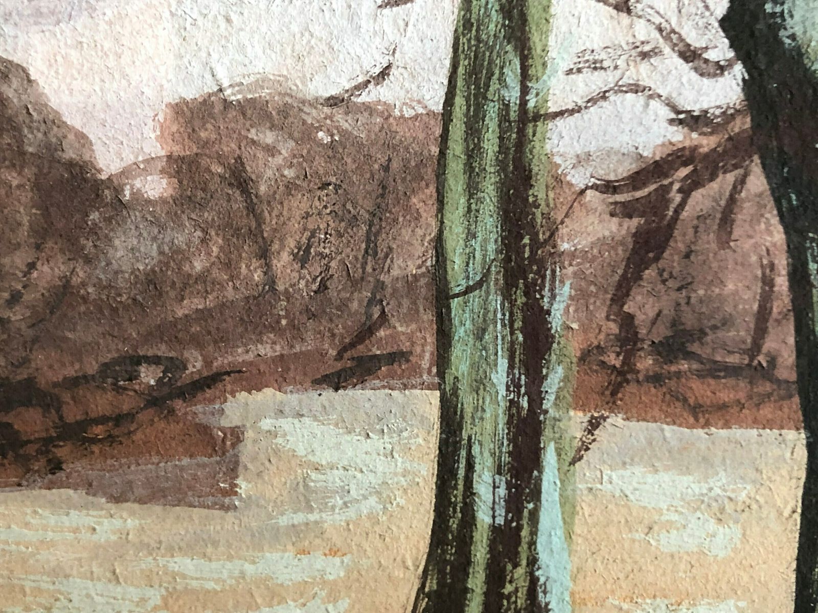 Vintage Oil Painting From Denmark Of Naked Trees In A Winter Landscape photo 217.0