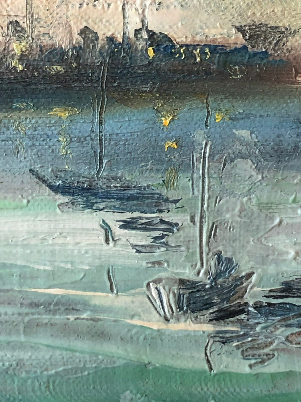 Ingelise Rasmussen Original Oil On Plate Danish Mid Century Painting With Motive Of Naked Tree At A Beach photo 229.0