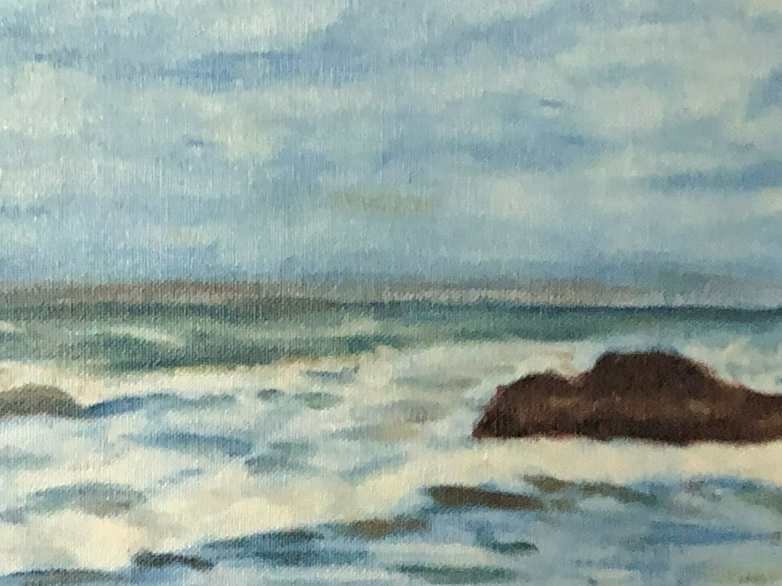 Danish Mid Century Oil On Plate Painting From 1970 By Poul Nielsen With Motive Of Oceanside Cliff photo 229.0