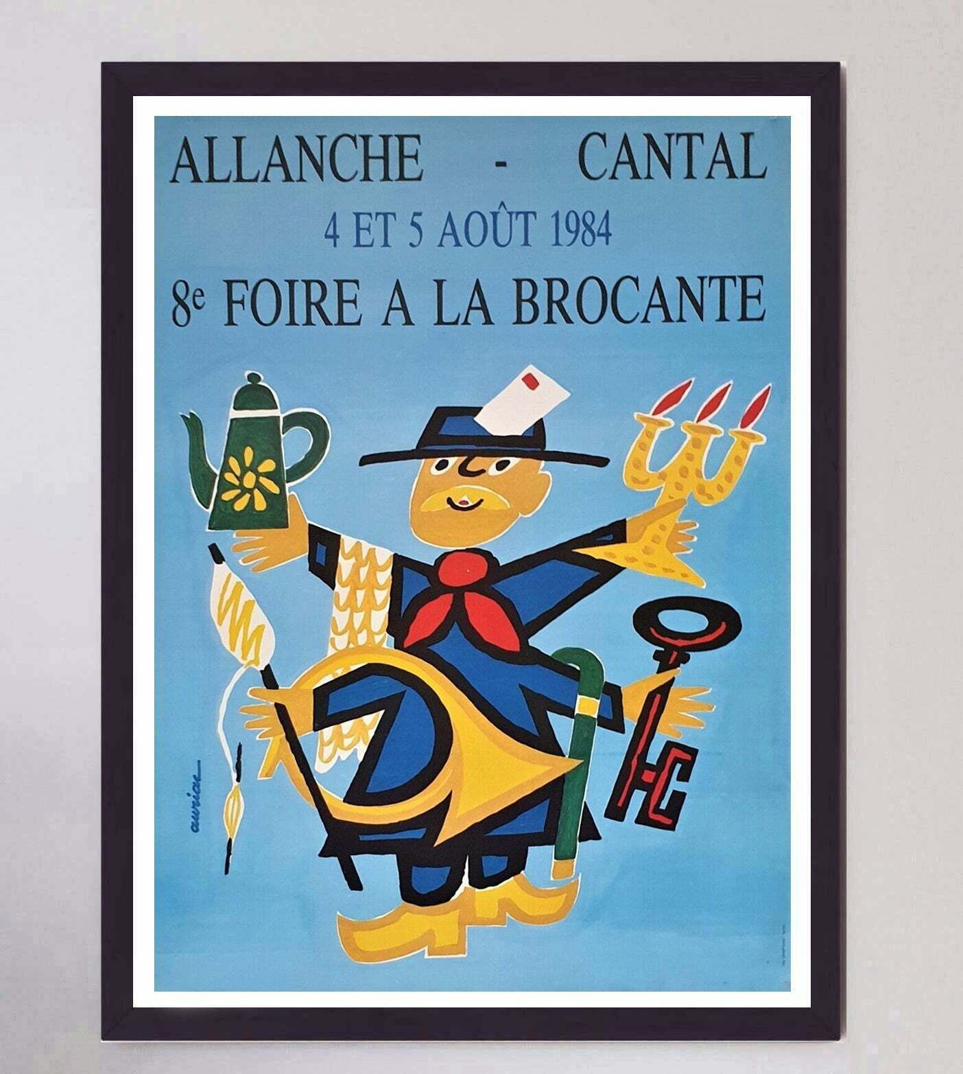 Auriac   Allanche Cantal Fair 1984 Original Vintage Poster photo furniture