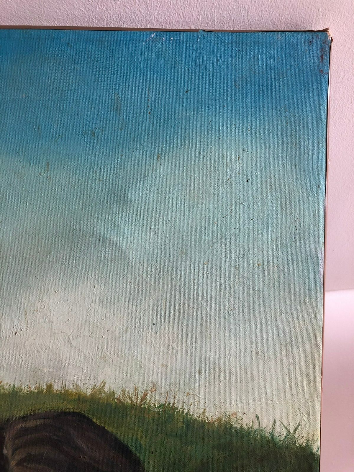 Danish Original Painting From 1975 By Finn Johansen With Motive Of Man With Sunglasses And Nude Woman In The Background photo buy