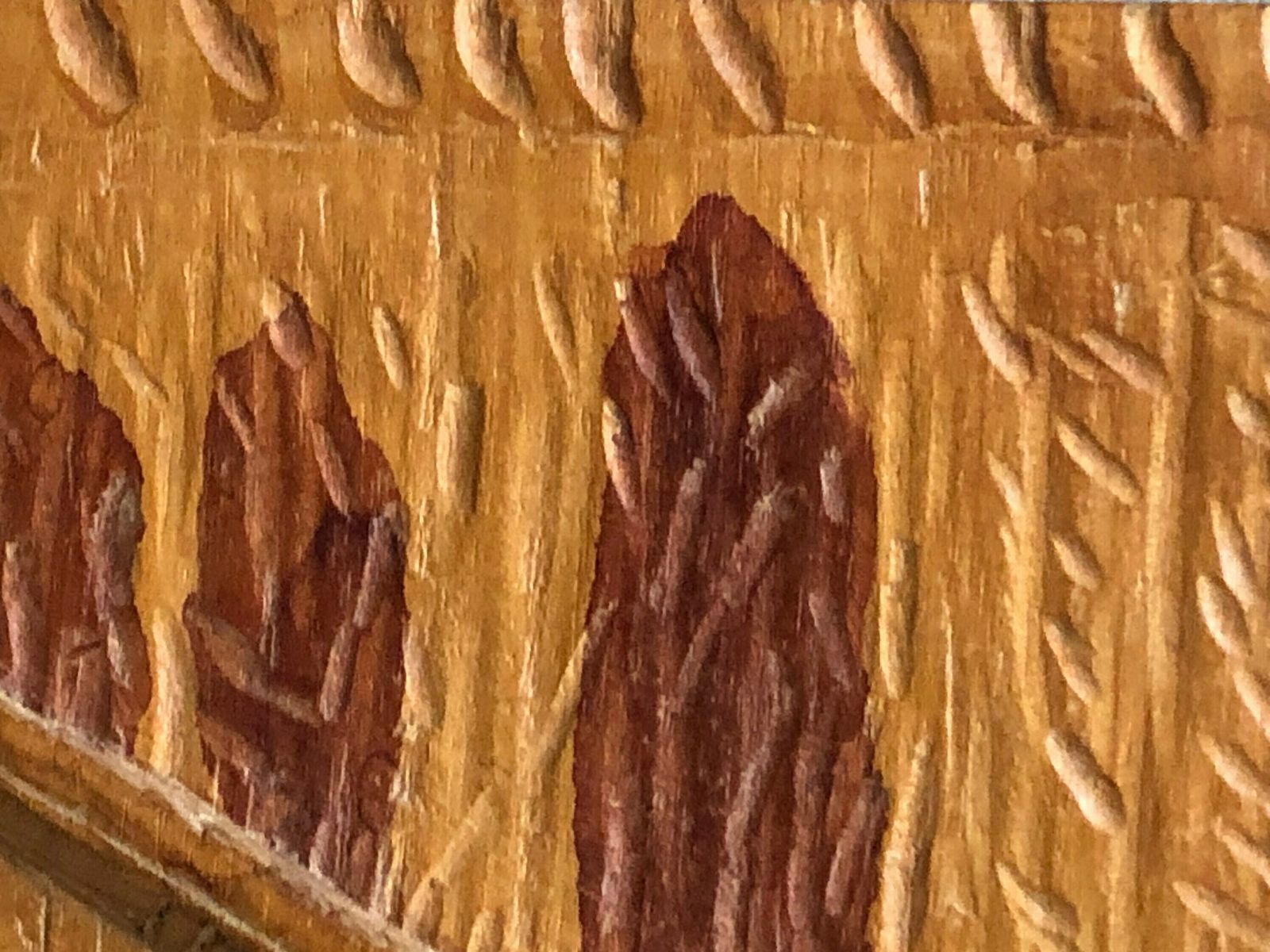 Vintage Woodcut Relief From 1976 By Danish Artist Chr. Jørgensen With Motive Of Cabins And A Boat At A Lake photo Art