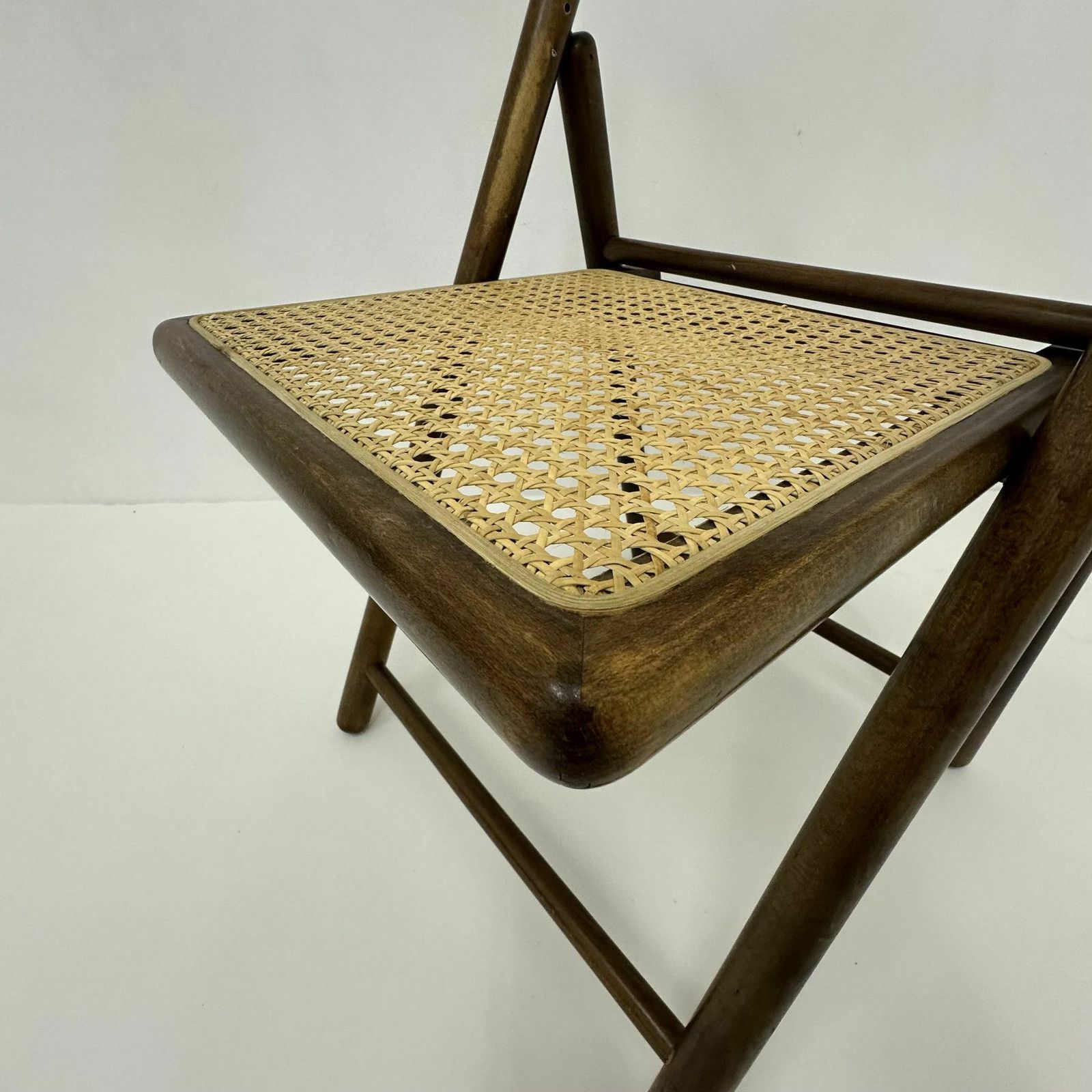 Furniture Vintage Folding Chair In Webbing And Wood By Habitat , 1980’s photo