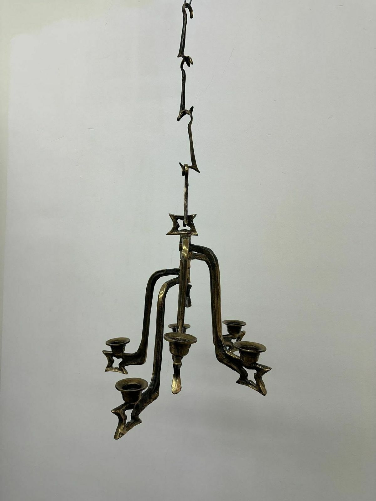 Grote Brutalistische Bronzen Hangende Kandelaar, Jaren 1970 photo furniture