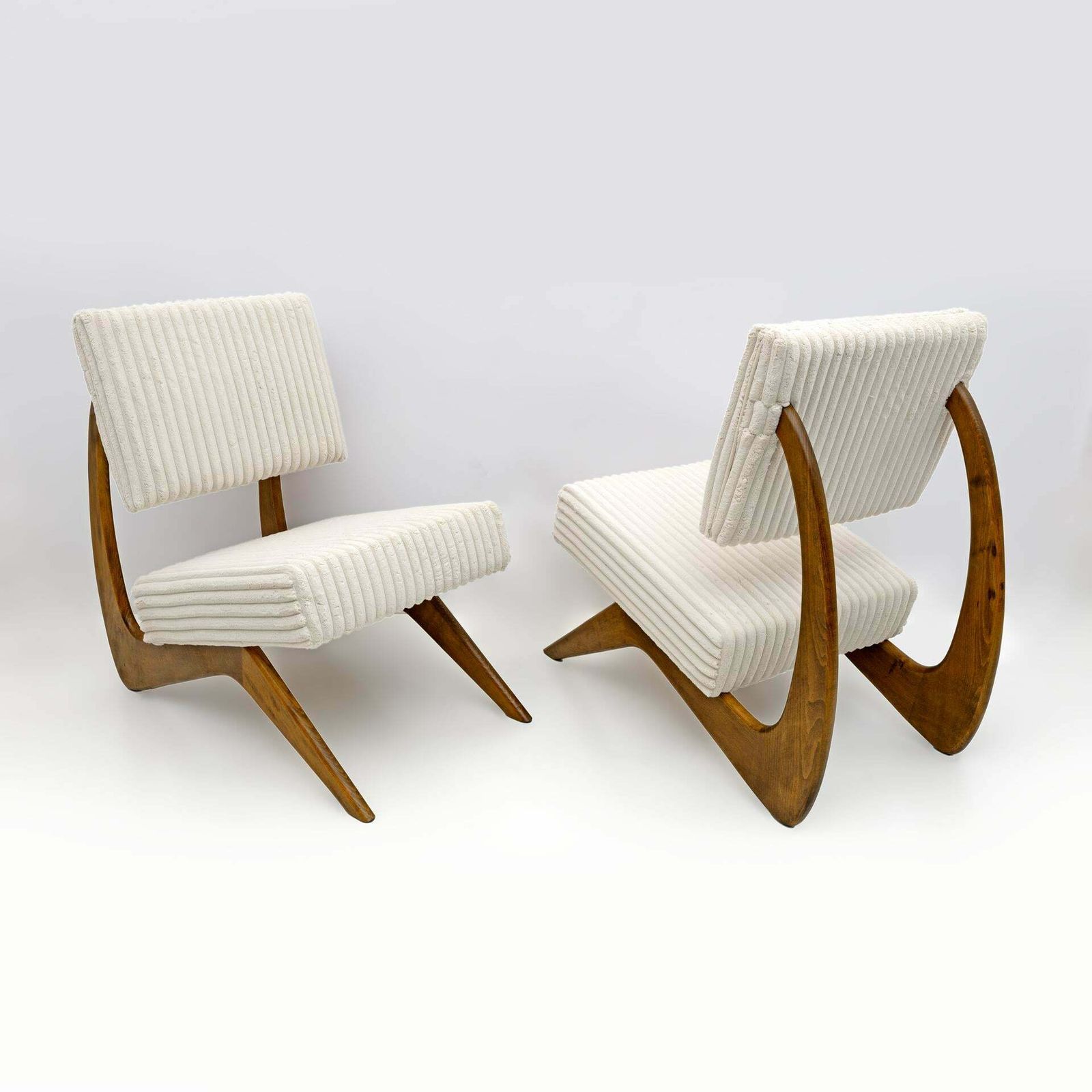 Pair Of Adrian Pearsall Midcentury Walnut Lounge Chairs For Craft Associates photo Furniture