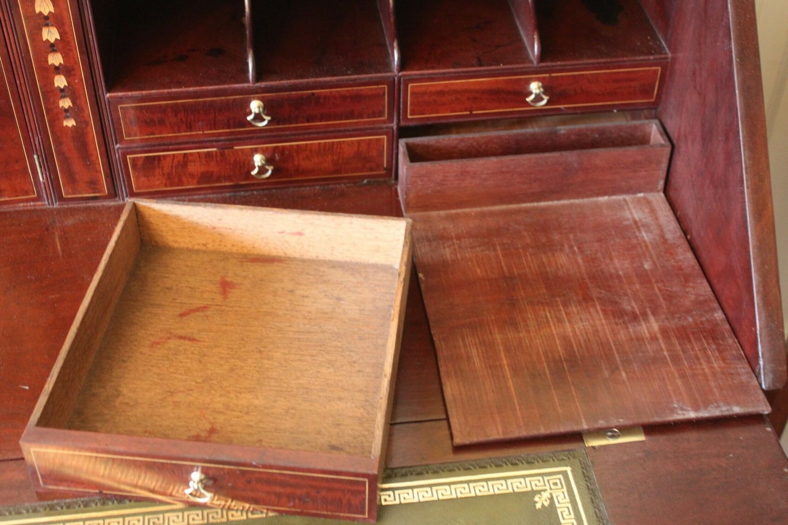 A Large George III Mahogany Bureau With Fitted Interior photo buy