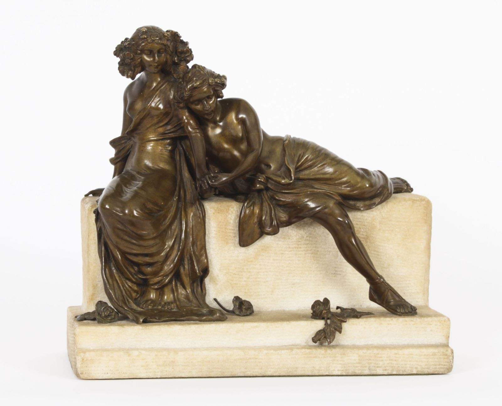 Art Antique Bronze Marble Sculpure By Carl Kauba Circa 1890 photo