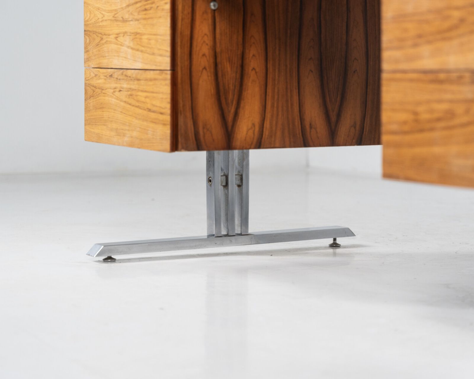 Mid Century Modern Wooden And Chrome Desk, Italy, 1970s photo furniture