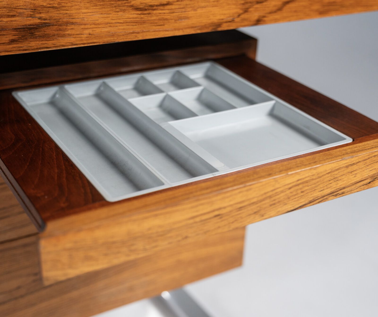 Mid Century Modern Wooden And Chrome Desk, Italy, 1970s photo vintage