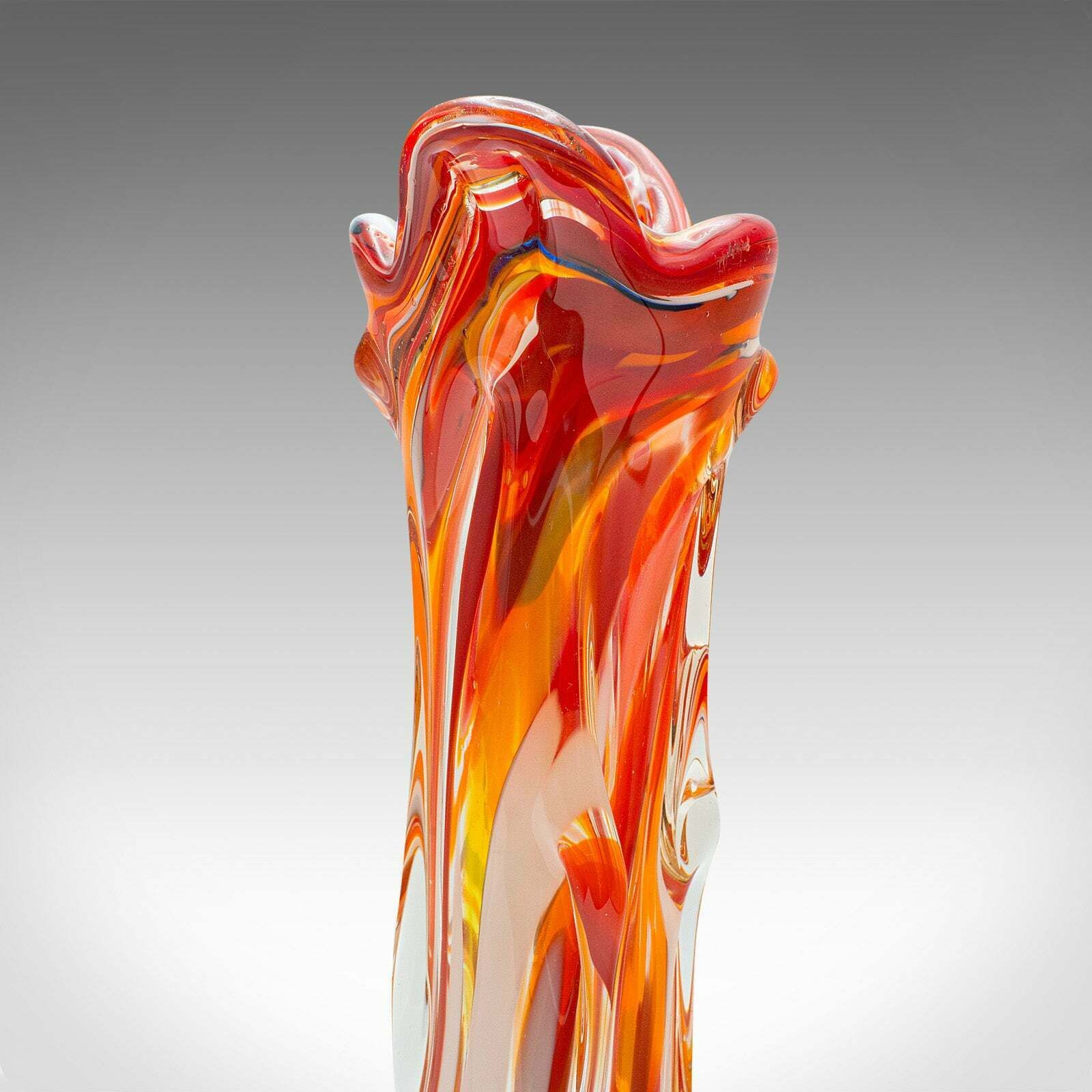photo for sale Tall Vintage Murano Explosion Vase, Italian, Art Glass, Flower Sleeve, C.1970