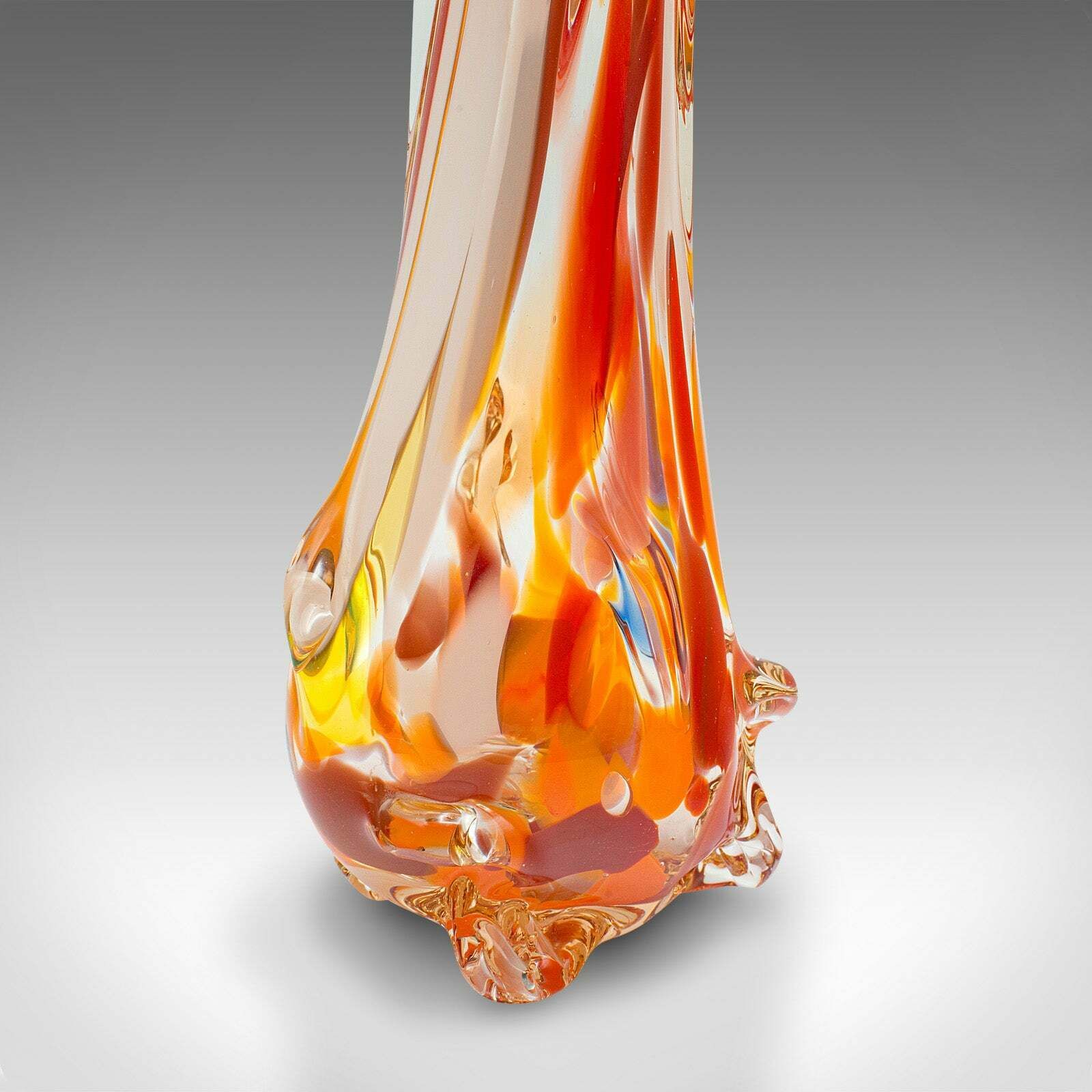 Home Decor Tall Vintage Murano Explosion Vase, Italian, Art Glass, Flower Sleeve, C.1970 photo