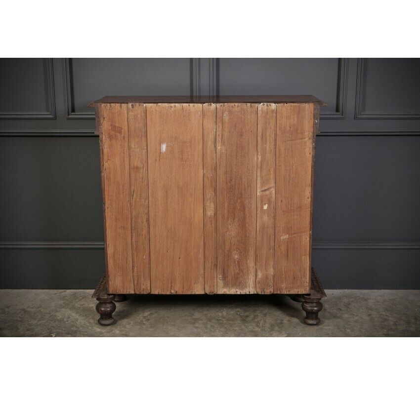photo vinterior Anglo Indian Padauk Wood Carved Side Cabinet