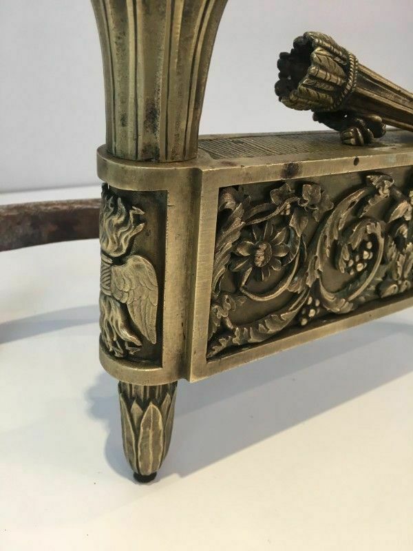 Pair Of Empire Period Bronze Andirons photo 1200.0