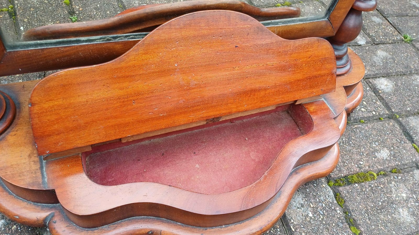 Huge Beautiful Classic Victorian Dressing Table Mirror With Trinket Compartment Barley Twist Supports. Free Hand Delivery. Adjustable Swing. photo buy