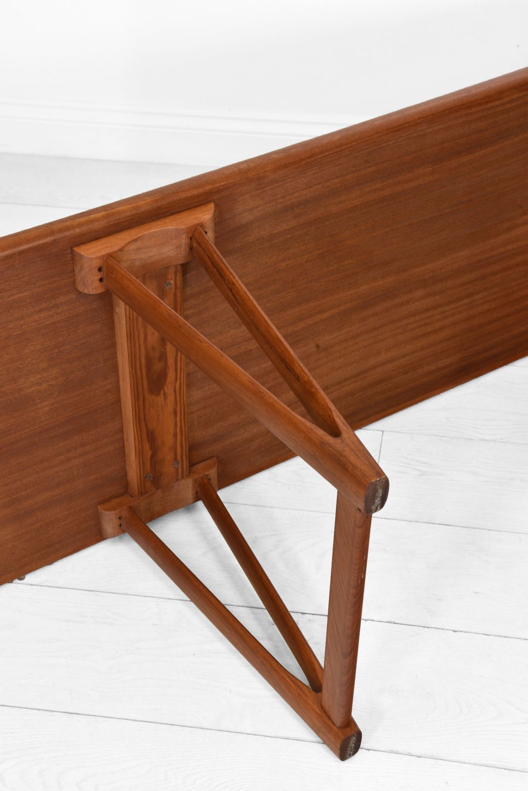 photo for sale Mid Century Danish Teak Coffee Table On V Shape Supports And Lipped Top Edge