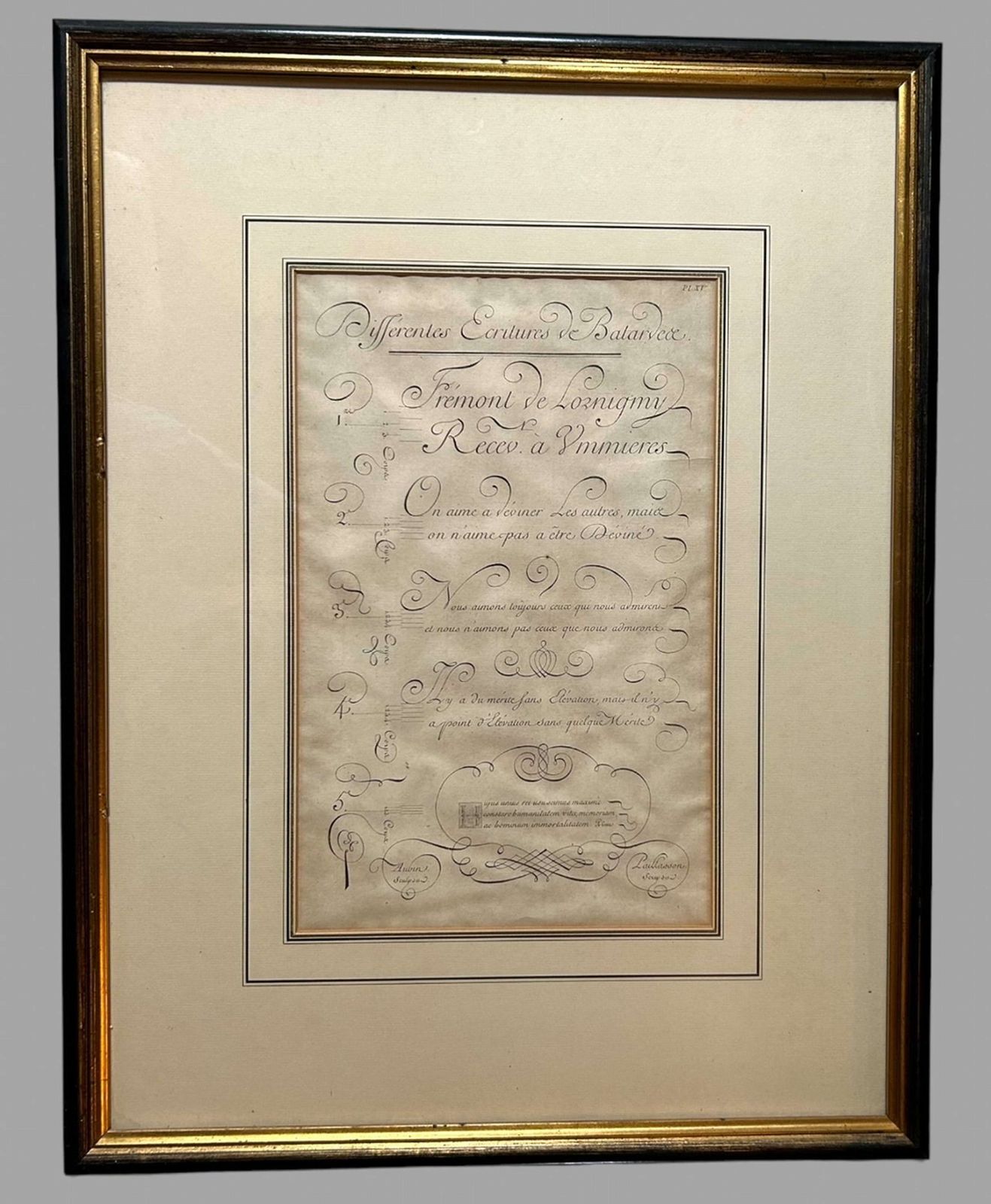 photo buy A Set Of Eight Framed Charles Paillasson’s ‘L’art D’ecrire’ Plates