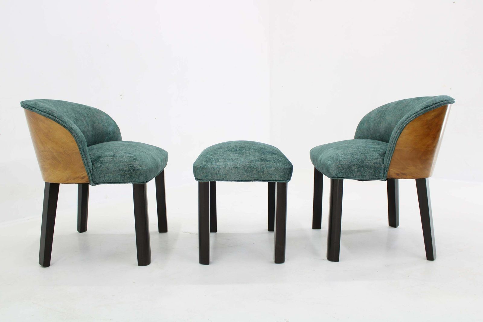1940s Pair Of Chairs With Stool, Italy photo buy