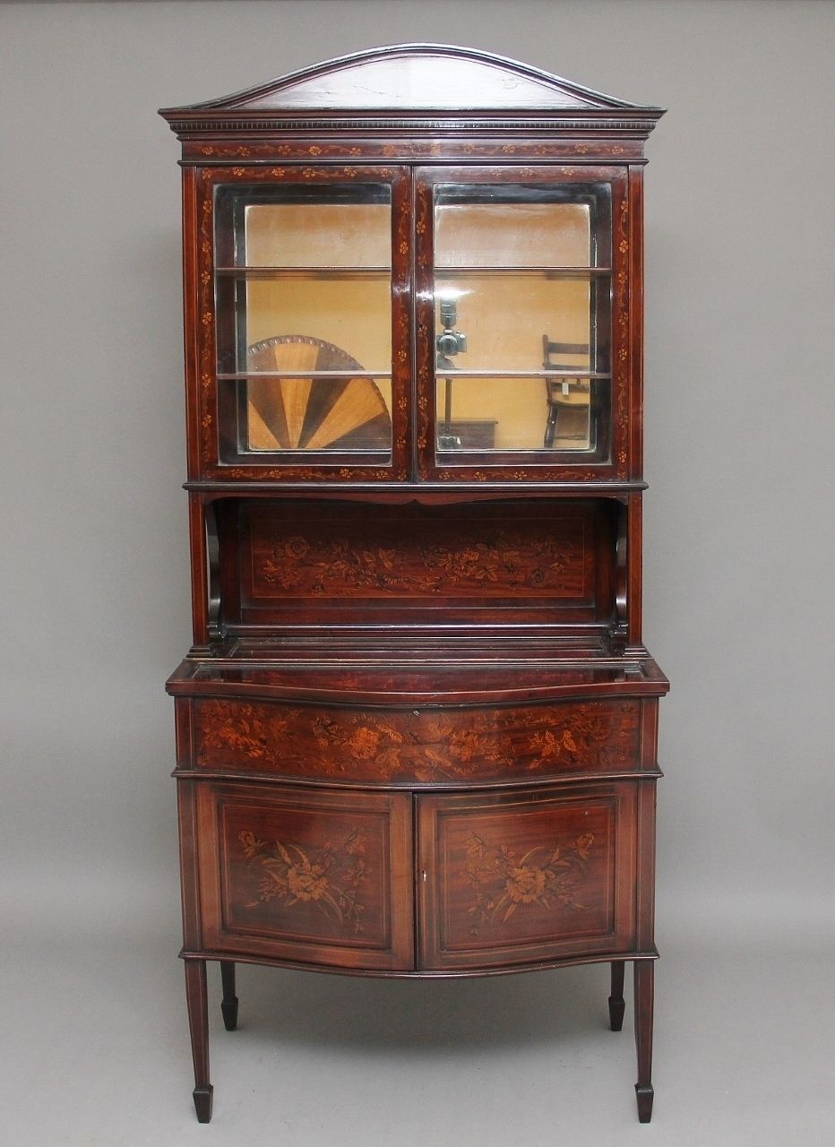 19th Century Mahogany And Inlaid Display Cabinet photo furniture