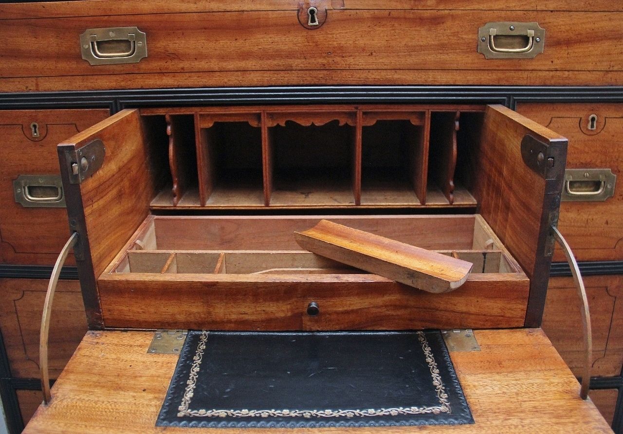 19th Century Camphor Wood Secretaire Military Chest photo vinterior