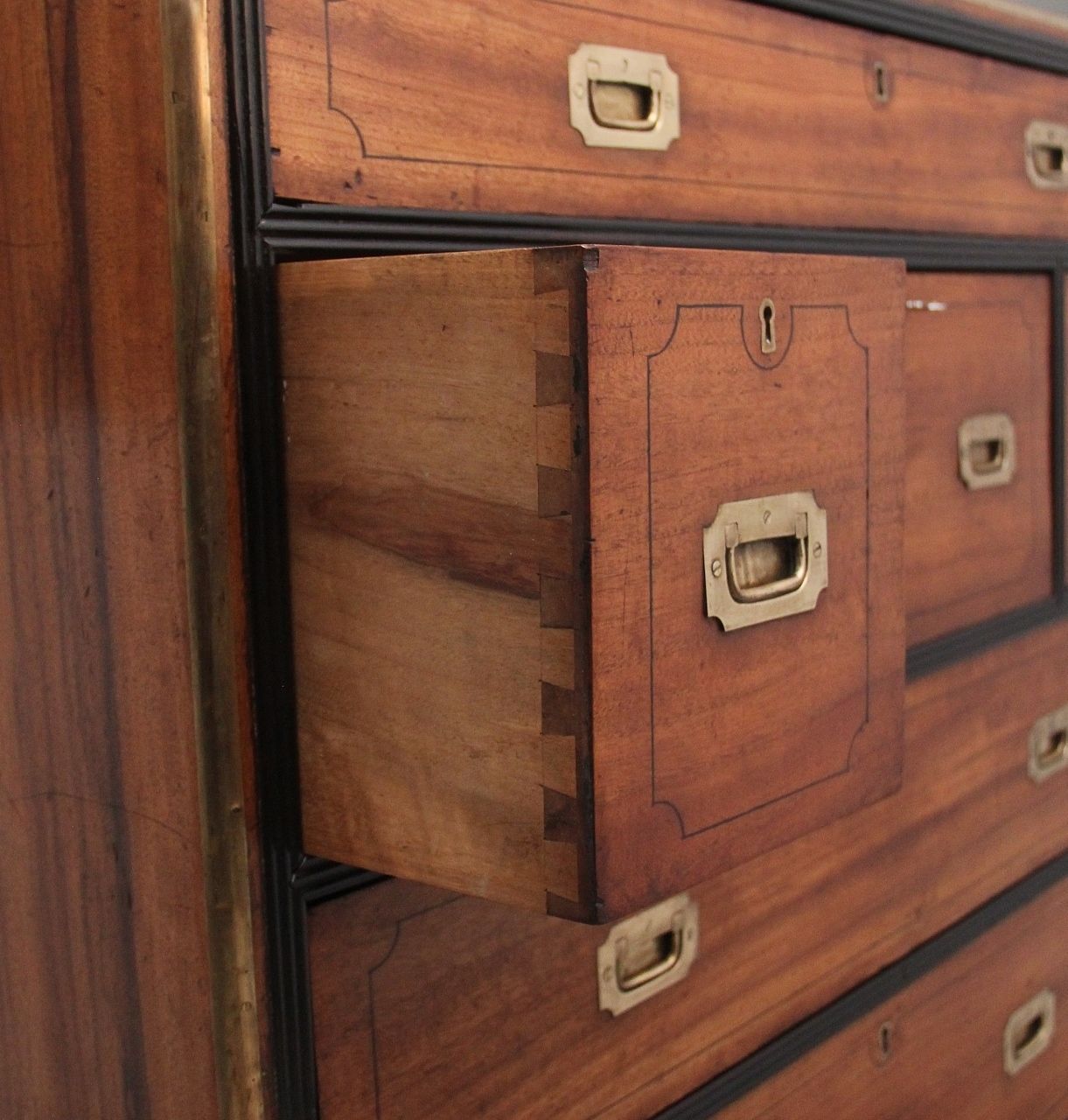 photo for sale 19th Century Camphor Wood Secretaire Military Chest
