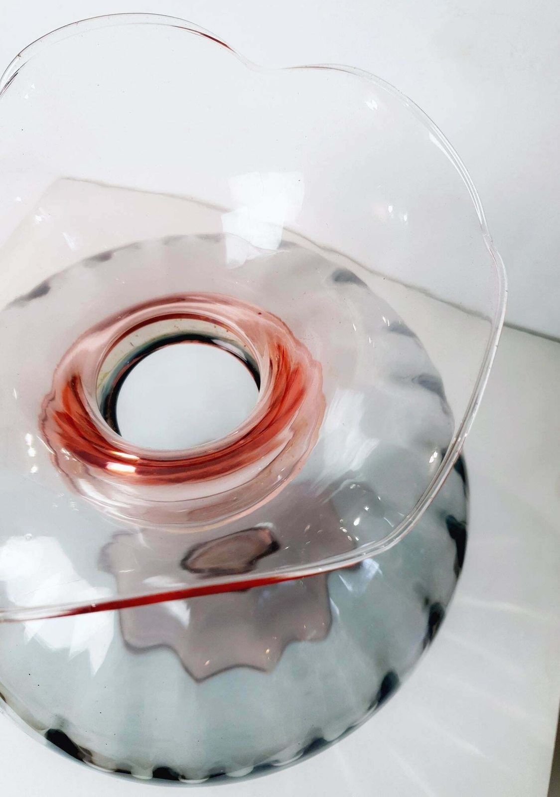 Large Pink And Gray Murano Glass Vase photo for sale