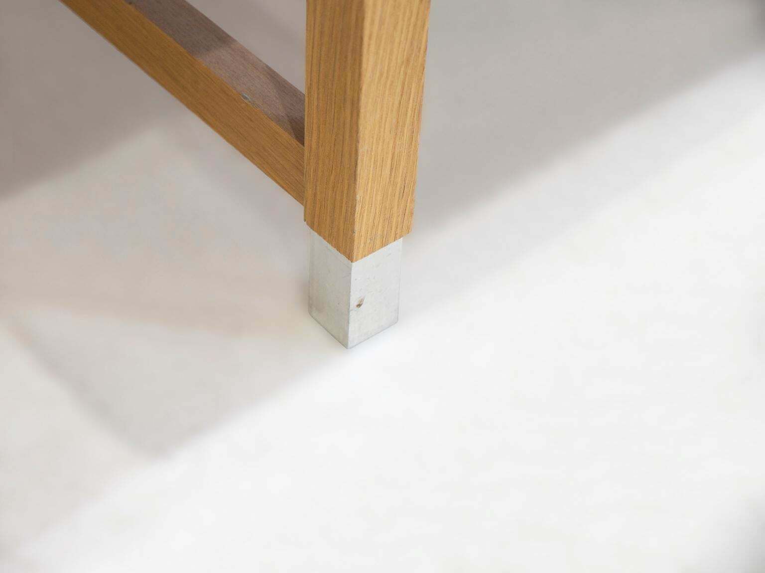 4306.0 Oak Writing Desk With Aluminum Details Attributed To Kai Kristiansen photo