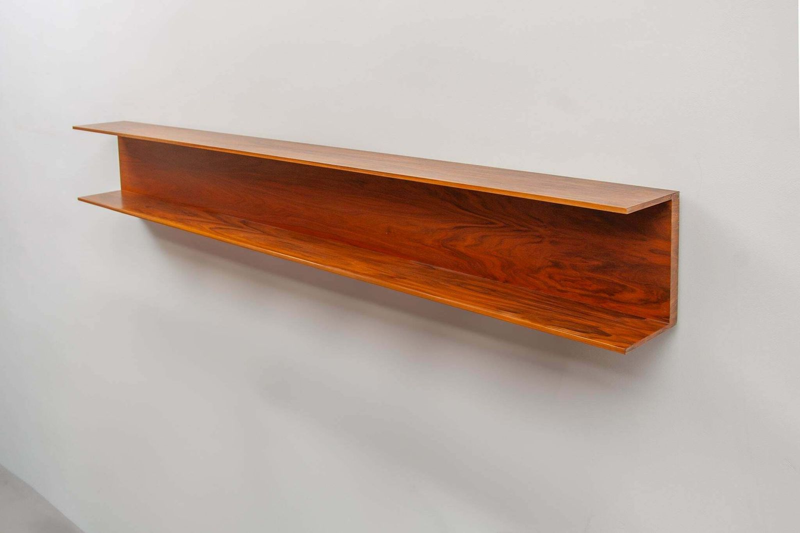 Large Floating Teak Wall Mounted Shelf By Walter Wirtz For Wilhelm Renz, 1960s photo buy