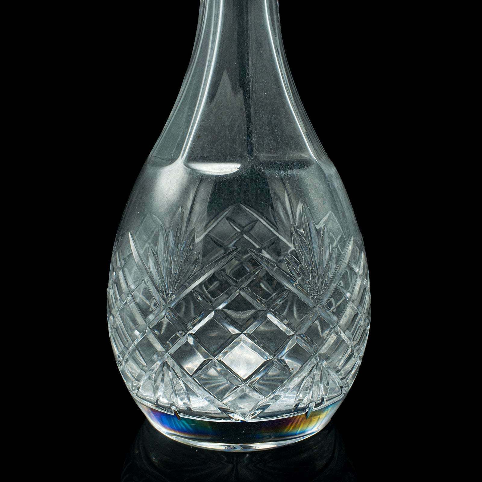 photo for sale Tall Vintage Port Decanter, English, Cut Glass, Wine, Spirit Vessel, Mid Century