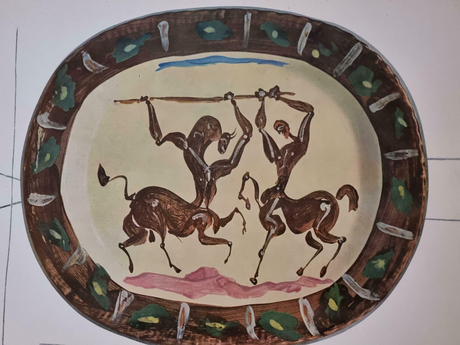 Albert Skira Print Of Battle Of Centaurs, Ceramic Plate, "Céramiques De Picasso" photo furniture