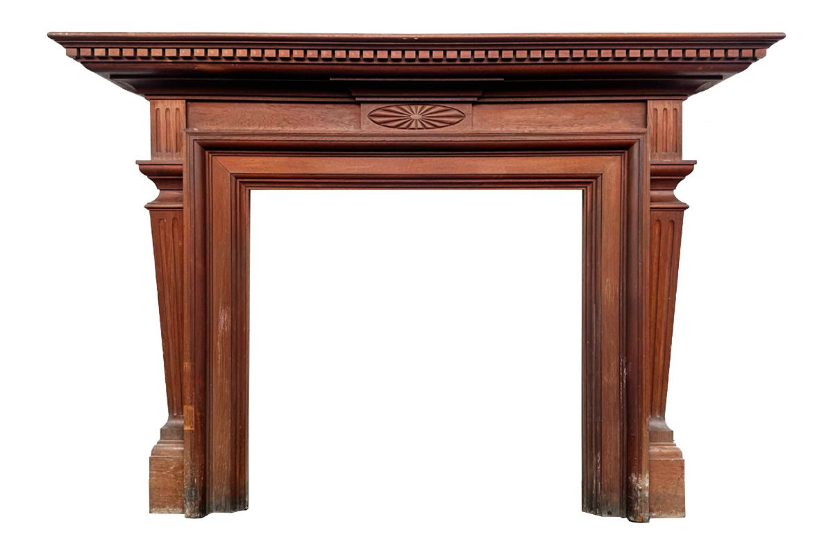 Large Victorian Walnut Fireplace Surround photo vinterior