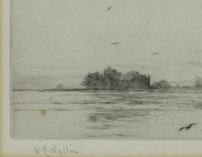 Etching By William Lionel Wyllie. Titled "Porchester" photo for sale