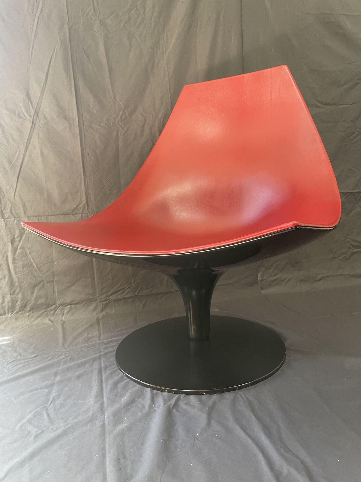 Vintage Leather Moon Armchair Lounge Swivel Chair By Pietro Arosio For Tacchini