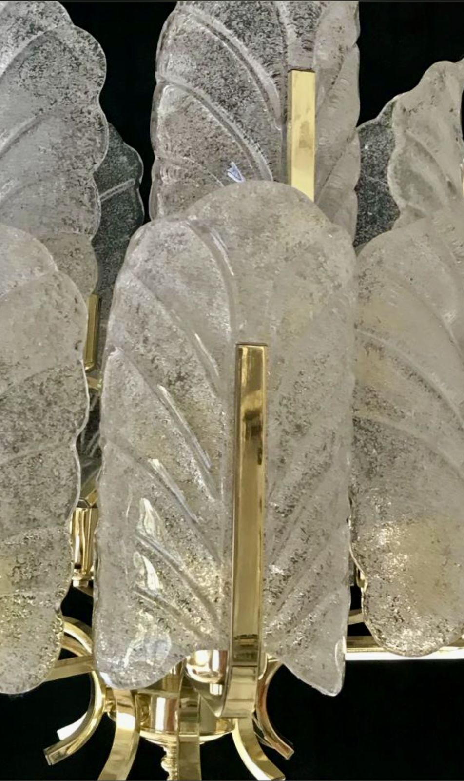 Carl Fagerlund By Orrifors Chandelier 14 Leaves Glass Murano photo furniture