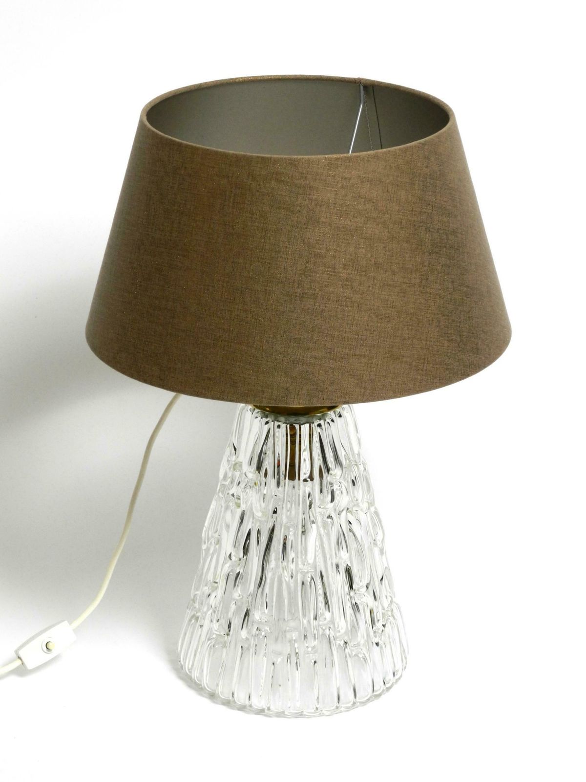 photo vintage Heavy Large Mid Century Modern Glass Table Lamp By Rupert Nikoll Vienna Height