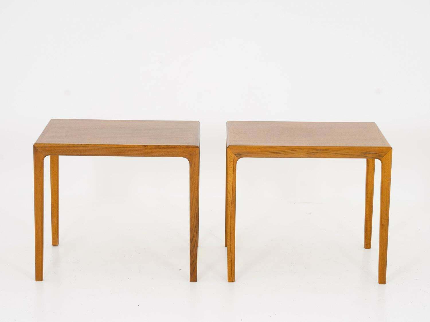 Pair Of Swedish Midcentury Side Tables In Walnut By Bertil Fridhagen photo furniture