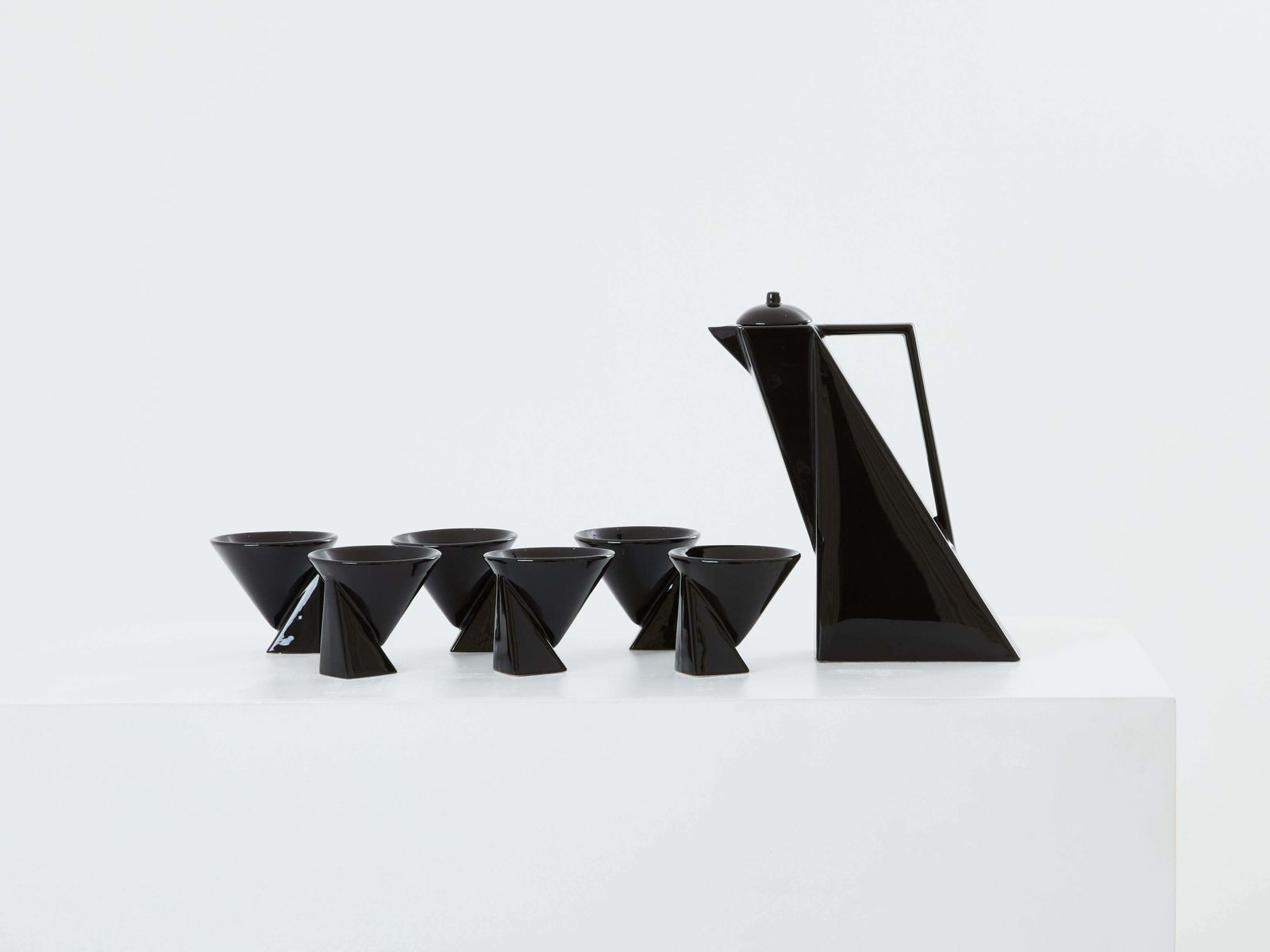 Pierre Casenove For Studio Salins Glazed Ceramic Coffee Set 1980s photo furniture