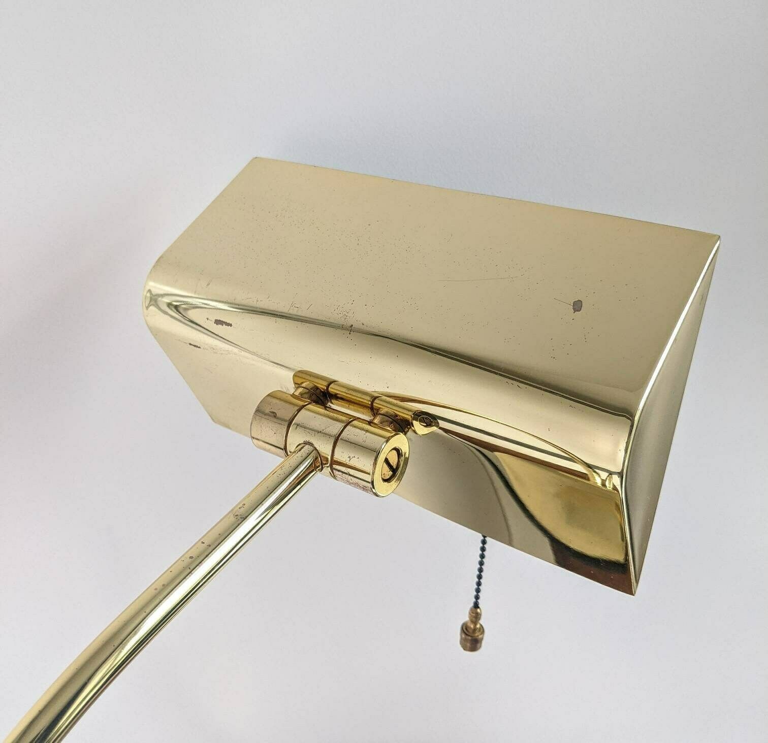 Vintage Banker's Desk Lamp In Shiny Gold photo vintage
