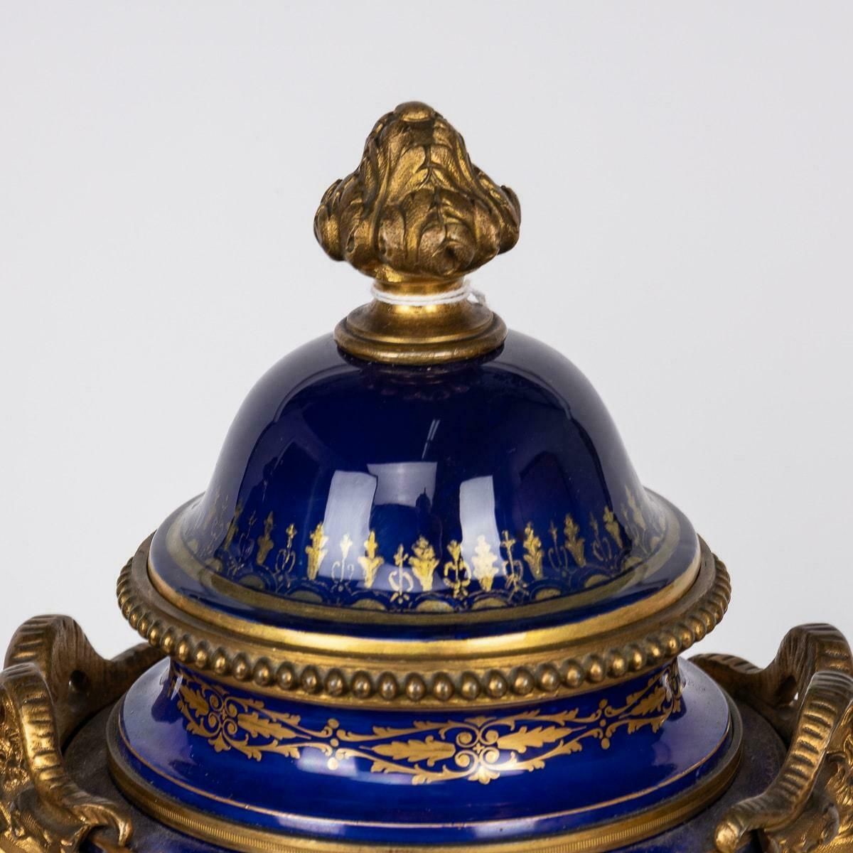 photo for sale Antique 19th Century Sèvres Ormolu Mounted Vases With Covers C.1870