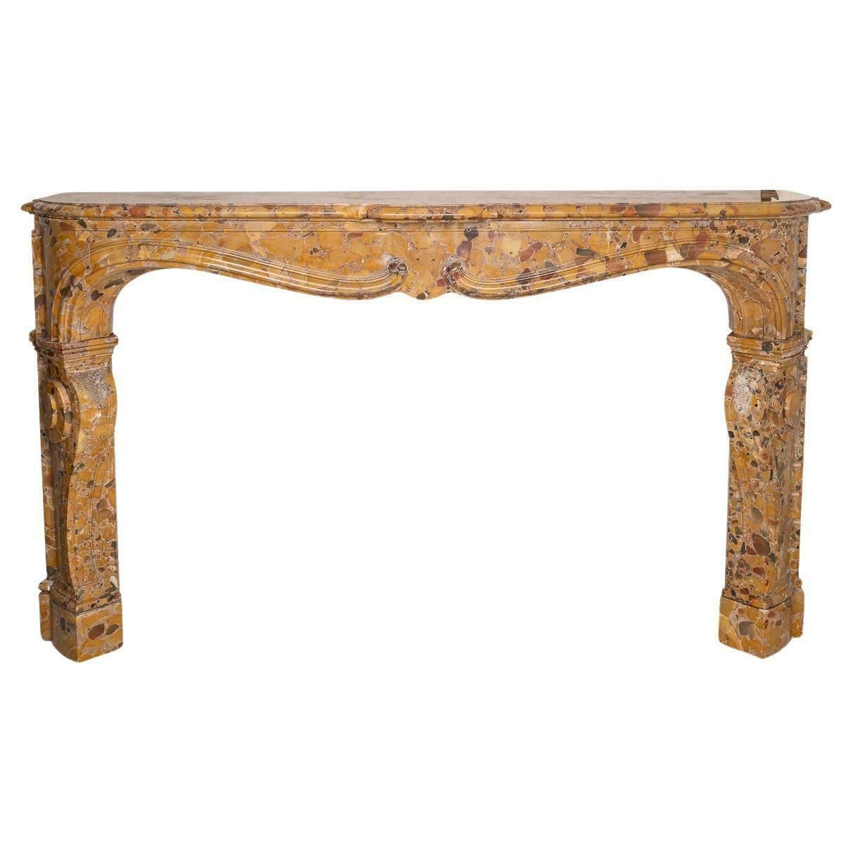 Antique 19th Century French Louis XVI Style Asiago Marble Fireplace C.1860