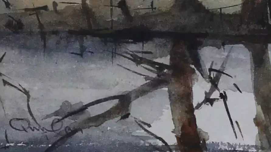 Watercolour By Florence Quinlan. Titled "Autumn On The Isis" photo for sale
