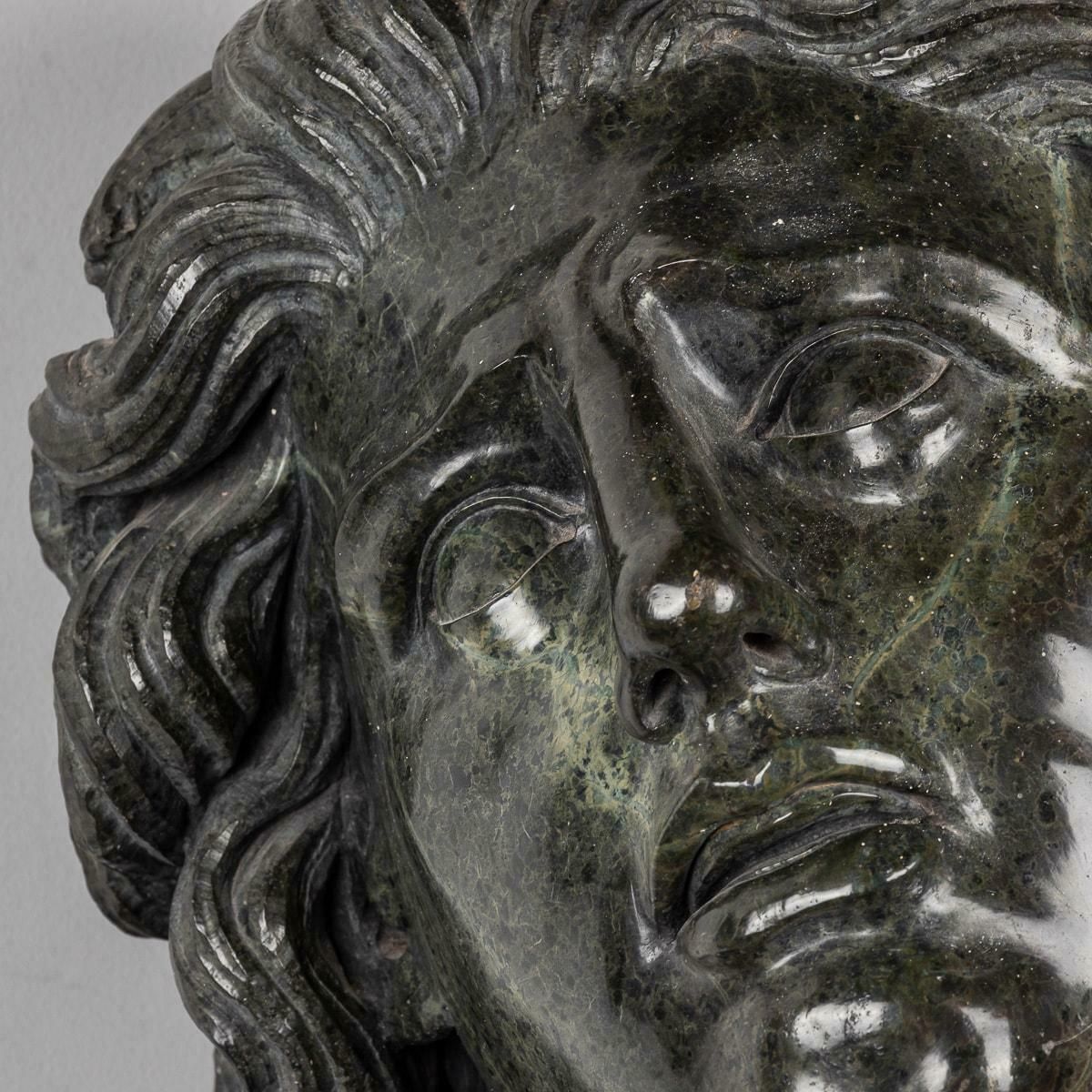photo furniture Antique 20th Century Italian Green Marble Life Size Bust On Stand C.1900
