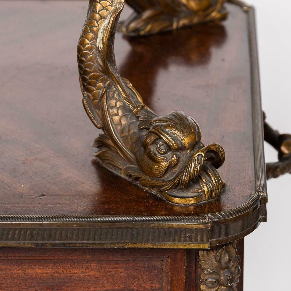 19th Century French Louis XV Style Ormolu Mounted Tea Table & Tray C.1880 photo vintage