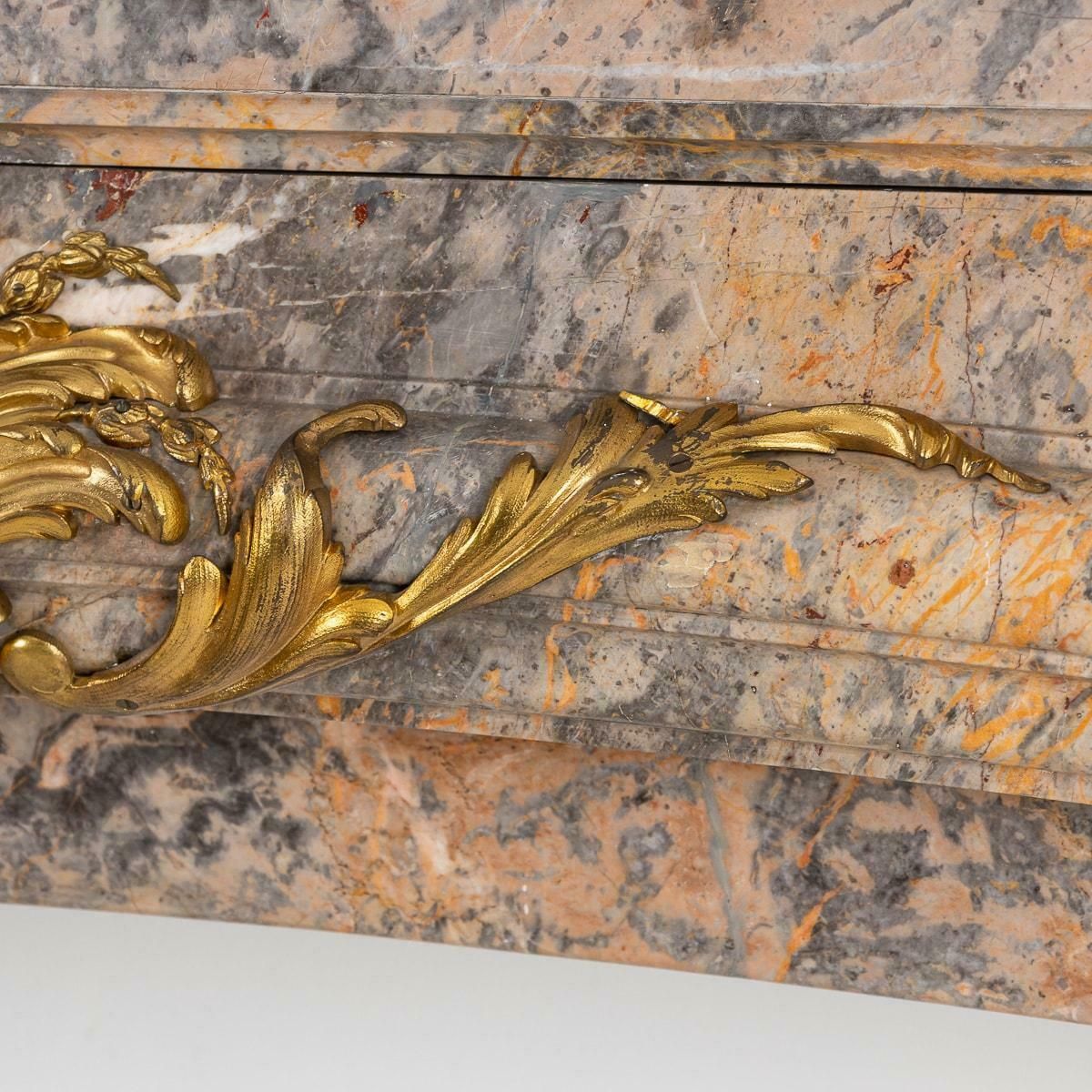 Antique 19th Century French Ormolu Mounted Caravaggio Marble Fireplace C.1880 photo buy