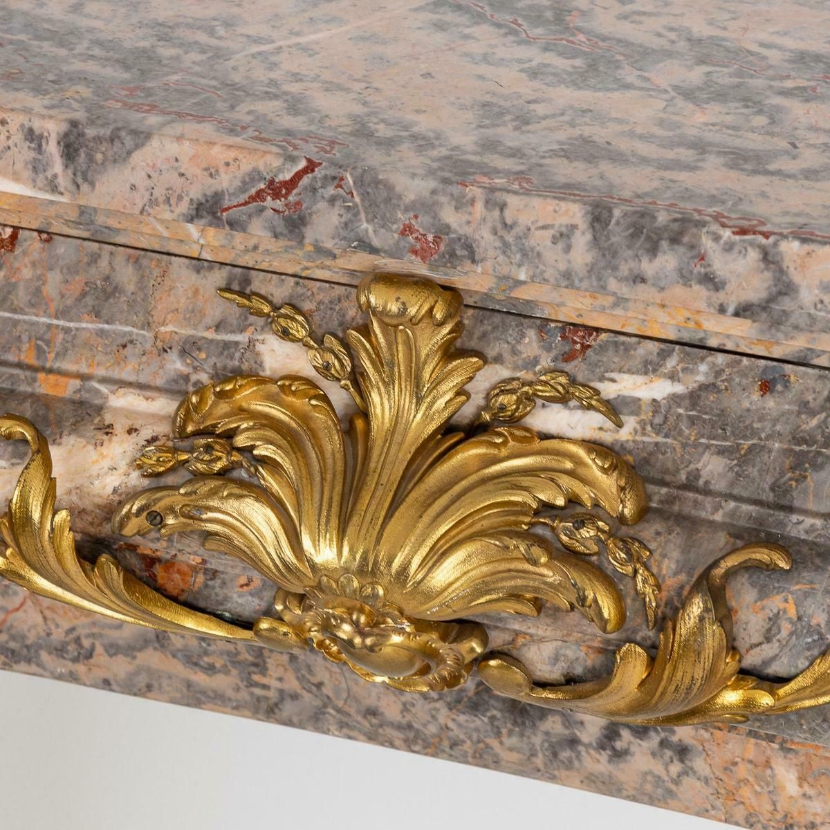 Antique 19th Century French Ormolu Mounted Caravaggio Marble Fireplace C.1880 photo vintage