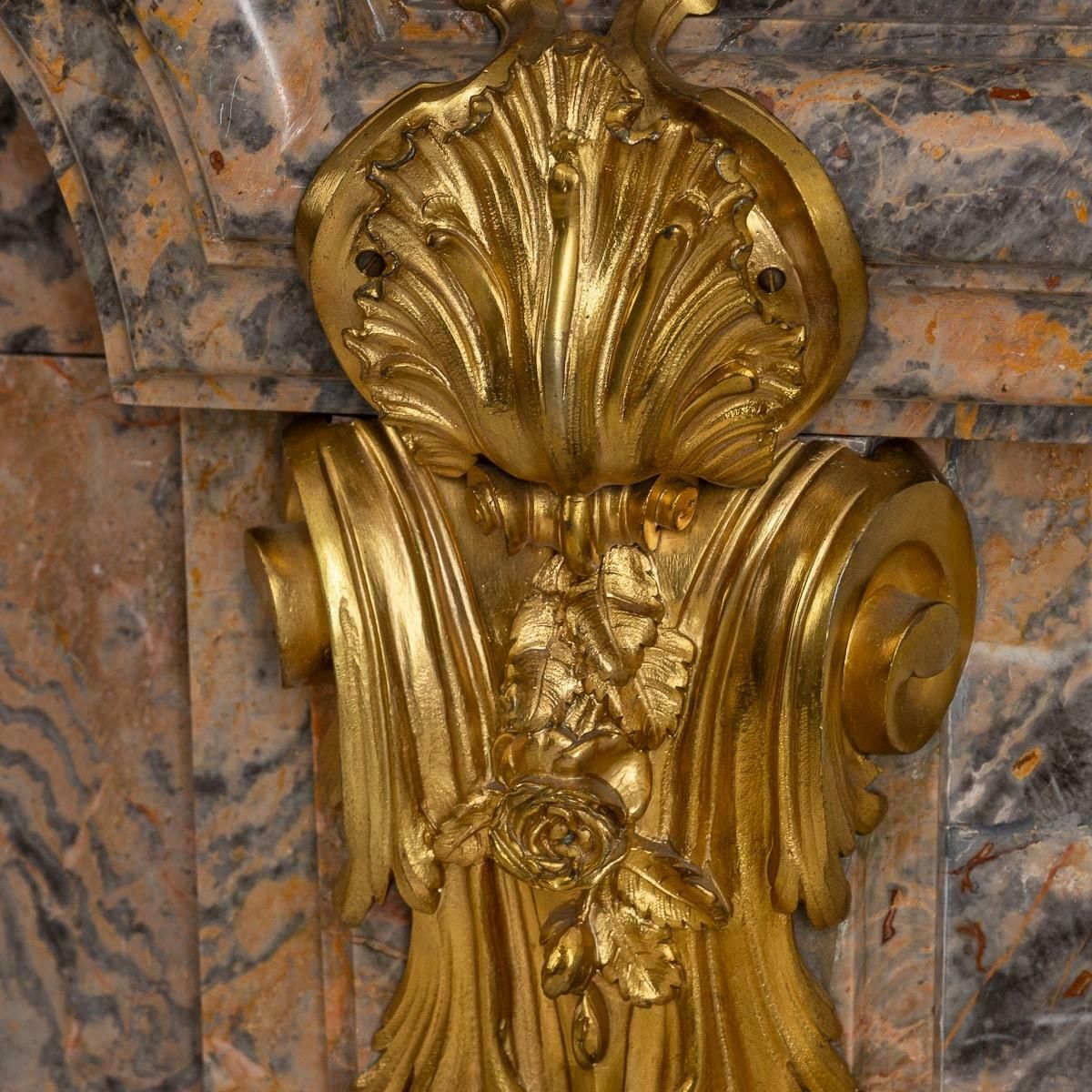 16995.0 Antique 19th Century French Ormolu Mounted Caravaggio Marble Fireplace C.1880 photo