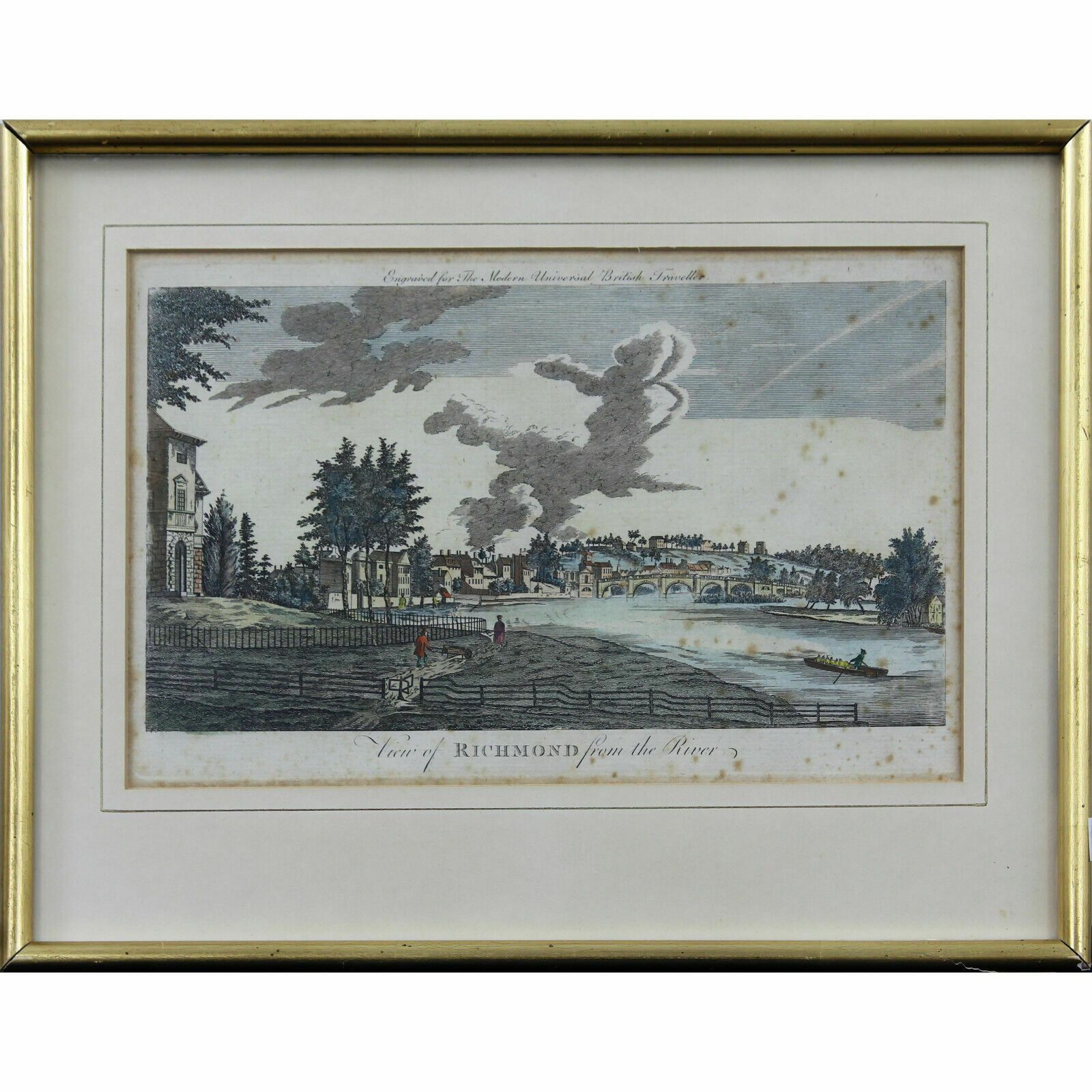 Hand Coloured Engraving Titled "View Of Richmond From The River"