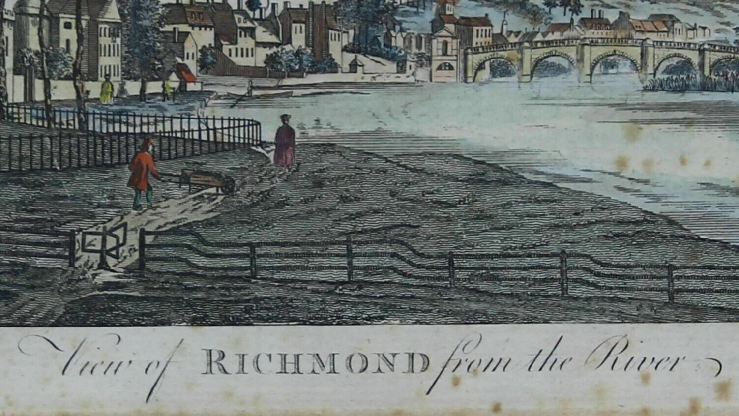Hand Coloured Engraving Titled "View Of Richmond From The River" photo Art