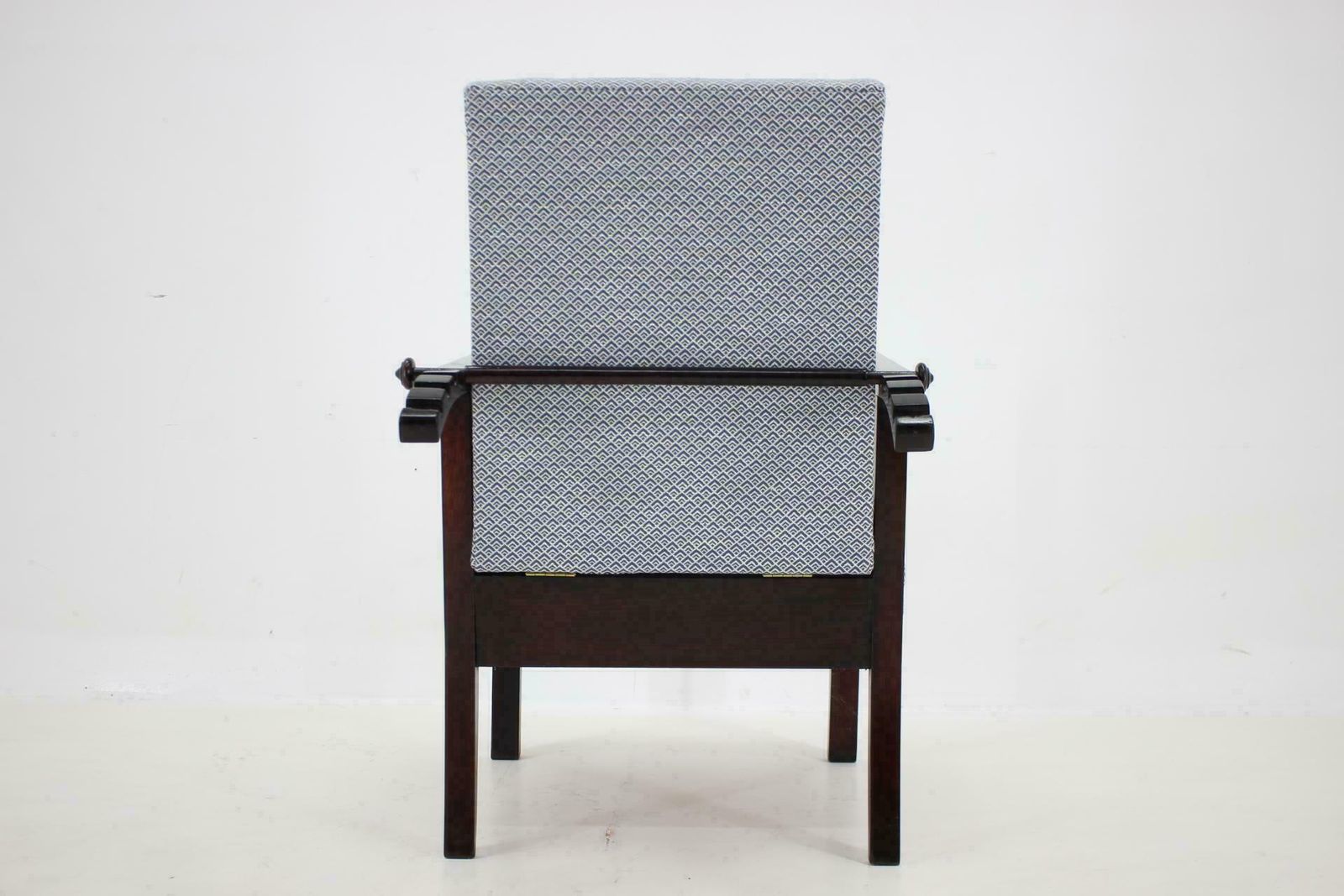 1940s Restored Beech Adjustable Armchair, Czechoslovakia photo vintage